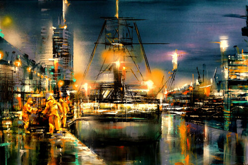 Early Morning Seafood Harvest de Bianca Prettau, Pintura a la venta en Singulart