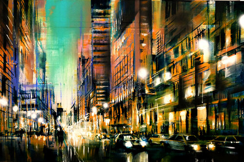 Busy Night at the Theatre van Bianca Prettau, Schilderij te koop op Singulart