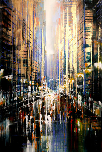 Golden-brown Avenue de Bianca Prettau, Pintura a la venta en Singulart