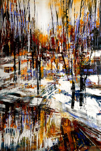 Winter #5 van Bianca Prettau, Schilderij te koop op Singulart