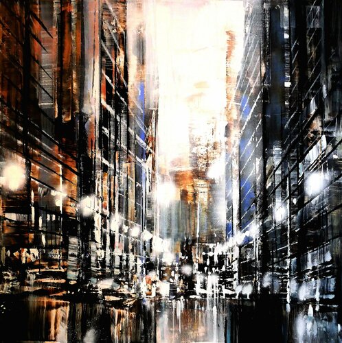 Brown Ave (re) van Bianca Prettau, Schilderij te koop op Singulart