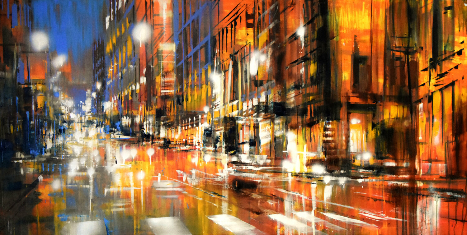 AA Autumn Avenue at Night Bianca Prettau
