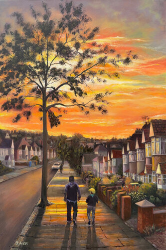 Strolling Into Sunset von Bassam Andari, Malerei kaufen auf Singulart