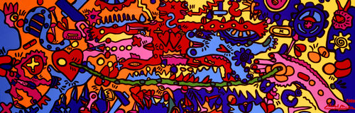 Doppelherzens Drahtseilakt di Christoph Mandera, Pittura in vendita su Singulart