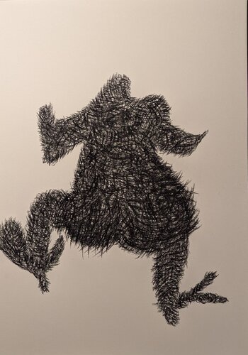 tango of the chickens 3 van Donata Oppermann, Tekening te koop op Singulart