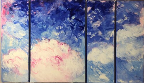 La tête dans les nuages van Michèle Herblin, Schilderij te koop op Singulart