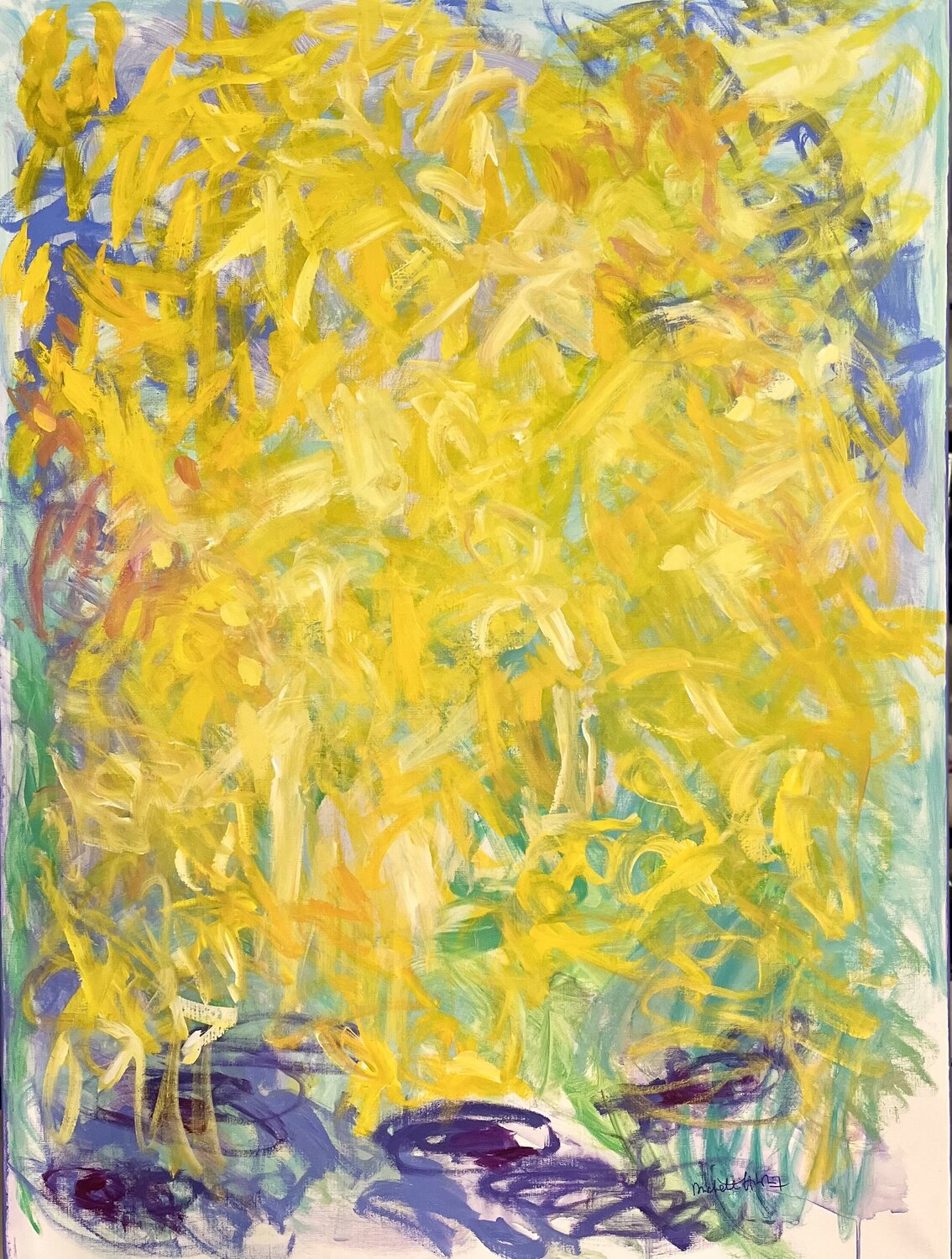 Plein soleil sur l'étang Michèle Herblin Originalgemälde zu verkaufen