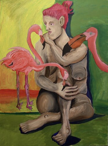 Flamingofieber von Maximilian Zander, Malerei kaufen auf Singulart