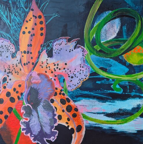 ... in wachsenden Ringen van Michaela Kuhl, Schilderij te koop op Singulart