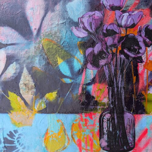 Das Davor trägt Blüten van Michaela Kuhl, Schilderij te koop op Singulart