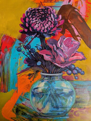 Fiori contro il silenzio van Michaela Kuhl, Schilderij te koop op Singulart