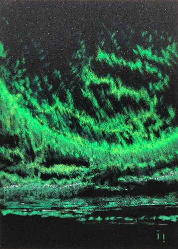 Arc Polaire - 31,9 X 41,9 encadré par Ines Soavi, Œuvre sur papier en vente sur Singulart