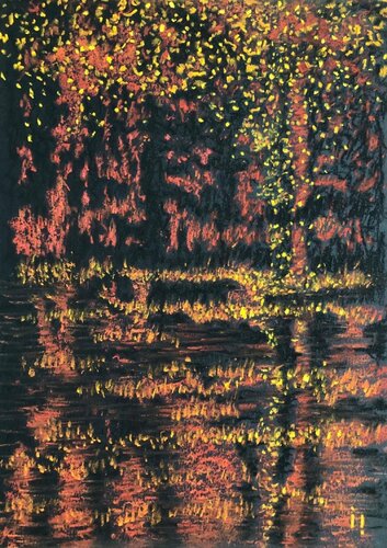 Embrasement du Bayou - 31,9 X 41,9 encadré par Ines Soavi, Œuvre sur papier en vente sur Singulart