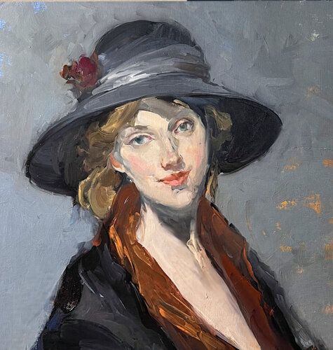 Joy au chapeau di Thierry Souccar, Pittura in vendita su Singulart
