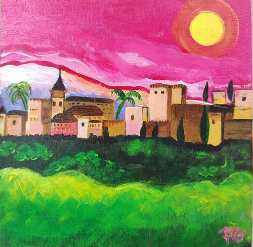 La Alhambra a mi manera van Perrine Gimenez, Schilderij te koop op Singulart