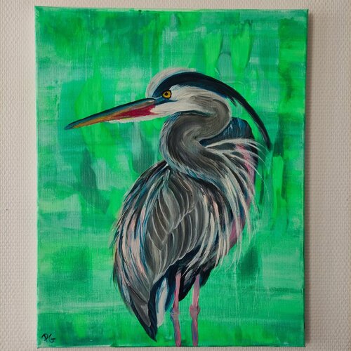 Le héron by Perrine Gimenez, Painting for Sale on Singulart