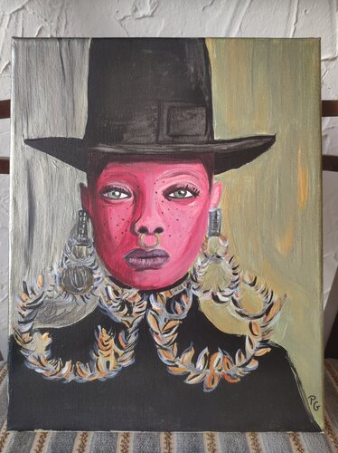 The woman with the hat by Perrine Gimenez, 회화 for Sale on Singulart
