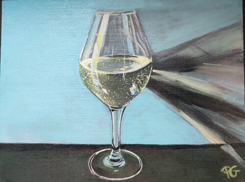 Glass of champagne von Perrine Gimenez, Malerei kaufen auf Singulart