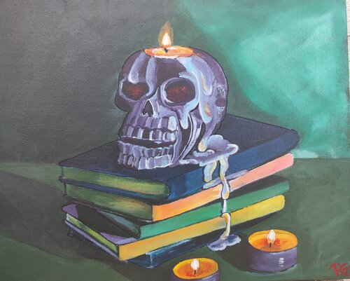 Skull Candle van Perrine Gimenez, Schilderij te koop op Singulart