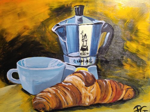 French breakfast, italian coffee von Perrine Gimenez, Malerei kaufen auf Singulart