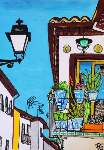 Crónicas de Granada: Calle del agua by Perrine Gimenez, Painting for Sale on Singulart