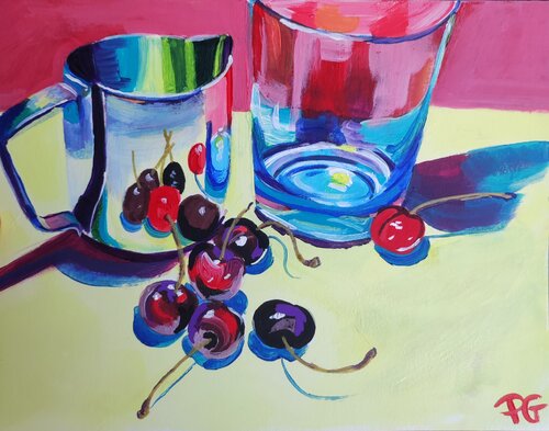 Cherries 🍒 par Perrine Gimenez, Peinture en vente sur Singulart