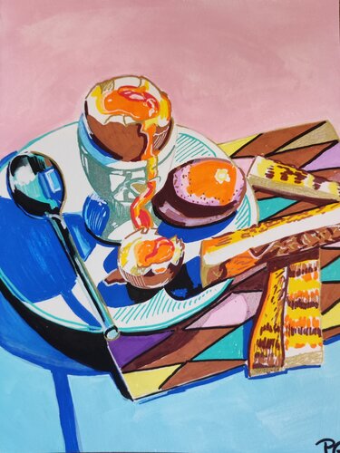 Qui vole un oeuf by Perrine Gimenez, Painting for Sale on Singulart