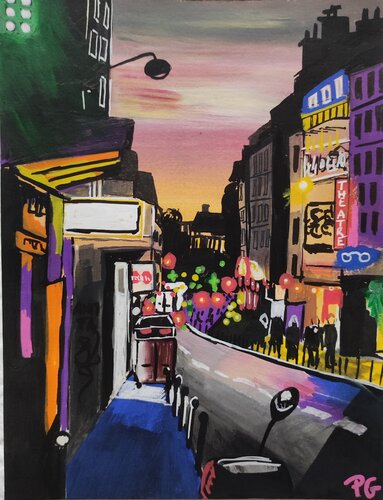 City lights by Perrine Gimenez, Painting for Sale on Singulart