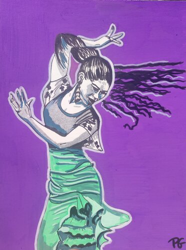 Flamenco par Perrine Gimenez, Peinture en vente sur Singulart