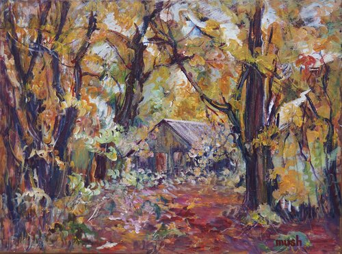 Cabin in the Woods di Mushegh Grigoryan, Pittura in vendita su Singulart