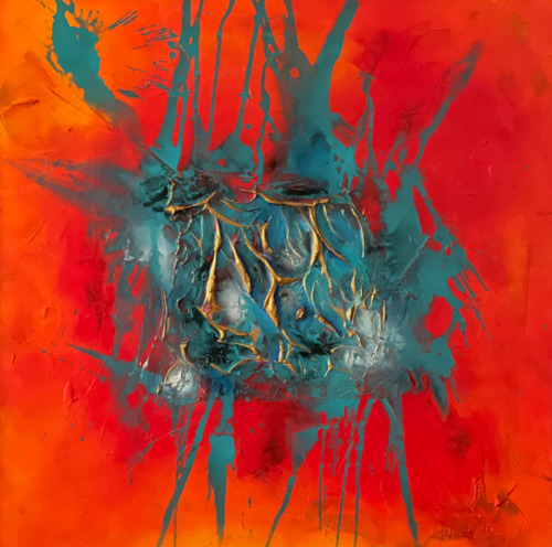 FUEGO Y AGUA van JO WU, Schilderij te koop op Singulart