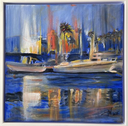 Puerto de Roquetas - Reflejo de un nuevo comienzo von JO WU, Malerei kaufen auf Singulart