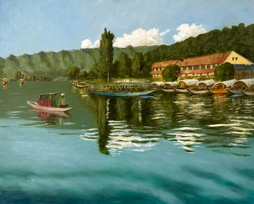 Dal Lake par Uma Krishnamoorthy, Peinture en vente sur Singulart