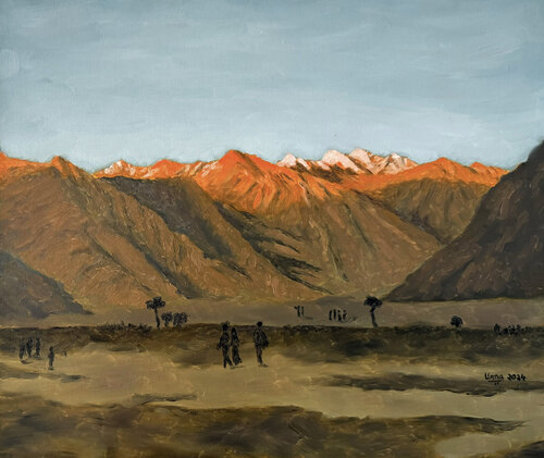 Sunset in Nubra Valley van Uma Krishnamoorthy, Schilderij te koop op Singulart