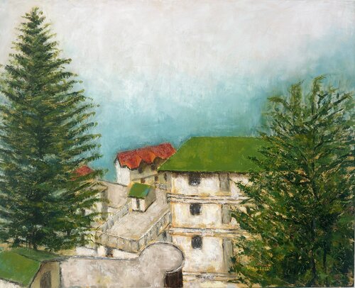 Mcleodganj 3 by Uma Krishnamoorthy, Painting for Sale on Singulart