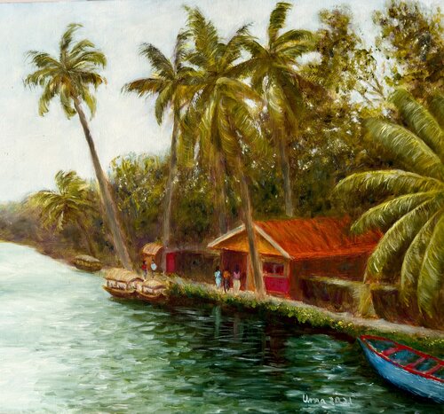 God's Own Country de Uma Krishnamoorthy, Pintura a la venta en Singulart