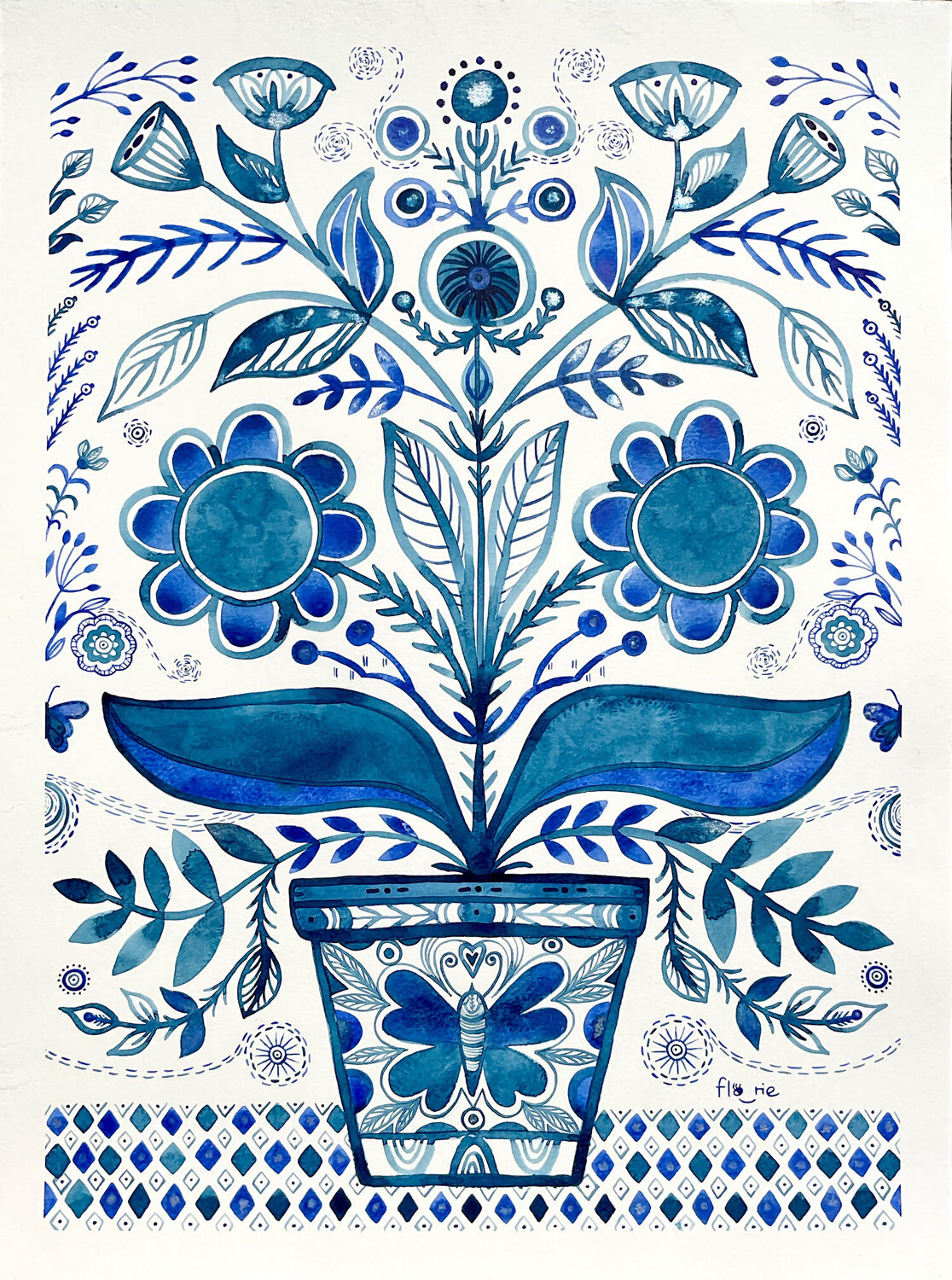 Flowers & Pots 3 - Série bleue Florie Bonnet