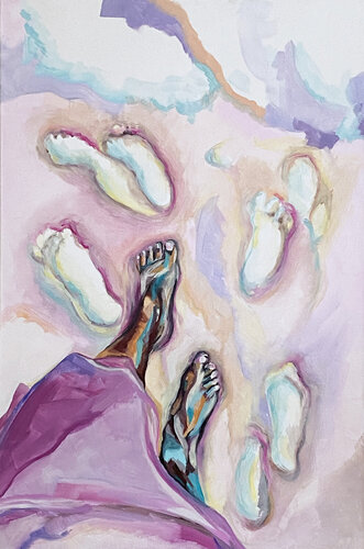 Spuren im Sand II by Claudia Ditters, Painting for Sale on Singulart