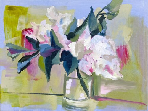 Stimmungen des Flieders: Blau di Claudia Ditters, Pittura in vendita su Singulart