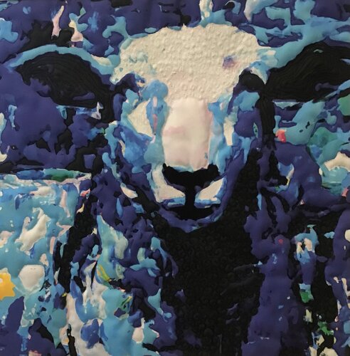 Blaues Schaf 1 von Juliette Eckel, Textil kaufen auf Singulart