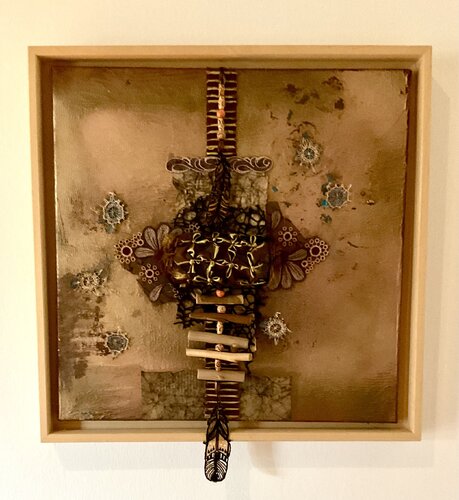 Rost und Gold - Gegensätze ziehen sich an. de Juliette Eckel, Téxtil a la venta en Singulart