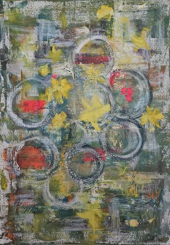 Stars Falling In Rain - Sternenregen van Christine Rechnitzer, Schilderij te koop op Singulart
