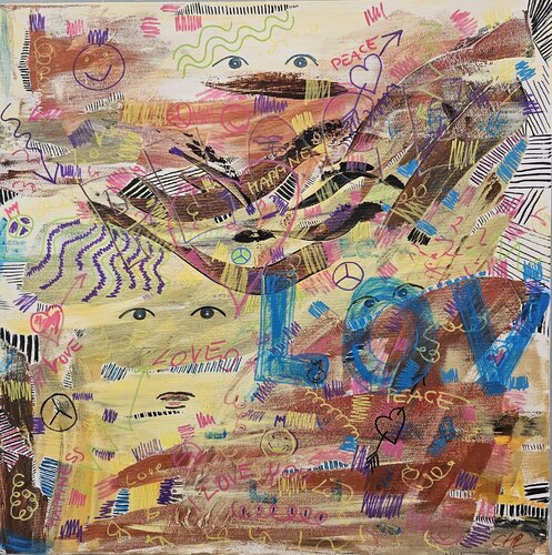ARTword: LOVE van Christine Rechnitzer, Schilderij te koop op Singulart