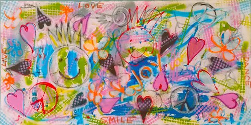 Graffiti: JOY van Christine Rechnitzer, Schilderij te koop op Singulart
