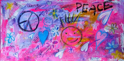 Graffiti: PEACE by Christine Rechnitzer, Painting for Sale on Singulart