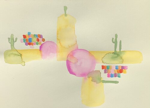 Colorful Desert Walk by Ayako Bando, 소묘 for Sale on Singulart