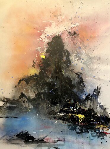 "Bangkok" 48X36 acrylique sur toile 2021 van robert deschênes, Schilderij te koop op Singulart