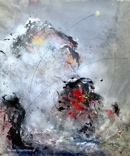 "Le samadhi des montagnes" acrylique sur toile di robert deschênes, Pittura in vendita su Singulart