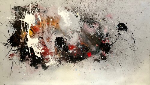 "Agitation" 24 X 48po acrylique sur toile 2024 von robert deschênes, Malerei kaufen auf Singulart