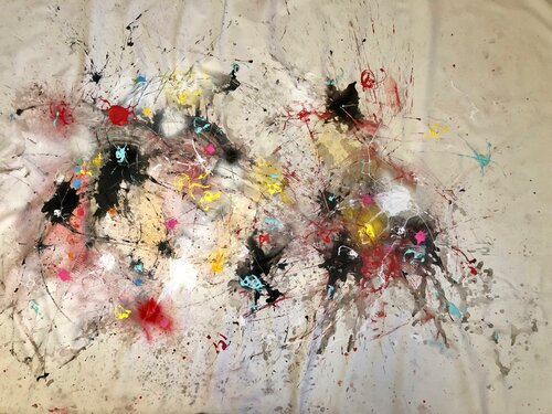 "Constellation du chat" acrylique sur toile di robert deschênes, Pittura in vendita su Singulart